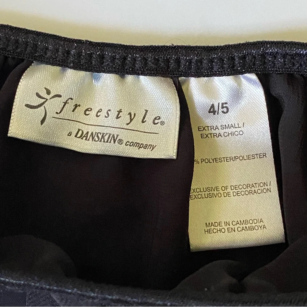 Black Ballet Skirt Size 4 5 XS Danskin Freestyle Elastic Waist EUC Dance Flowy